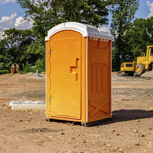 how often are the portable restrooms cleaned and serviced during a rental period in Lacomb